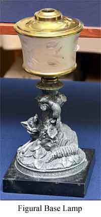Photo of Figural Base Kerosene Table Lamp Ca. 1870