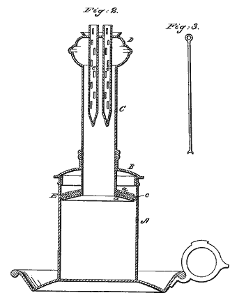 Patent drawing, No. 2604, May 4, 1842, Mateby & Neal , (Lard Lamp)